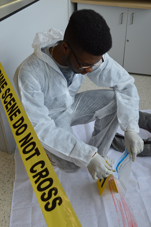 Student on crime scene